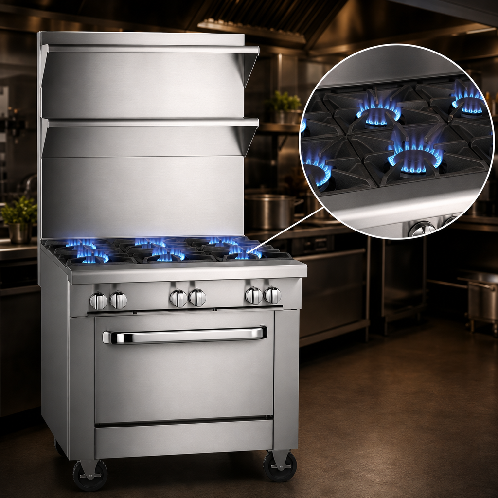 Eight 35,000 BTU Burners