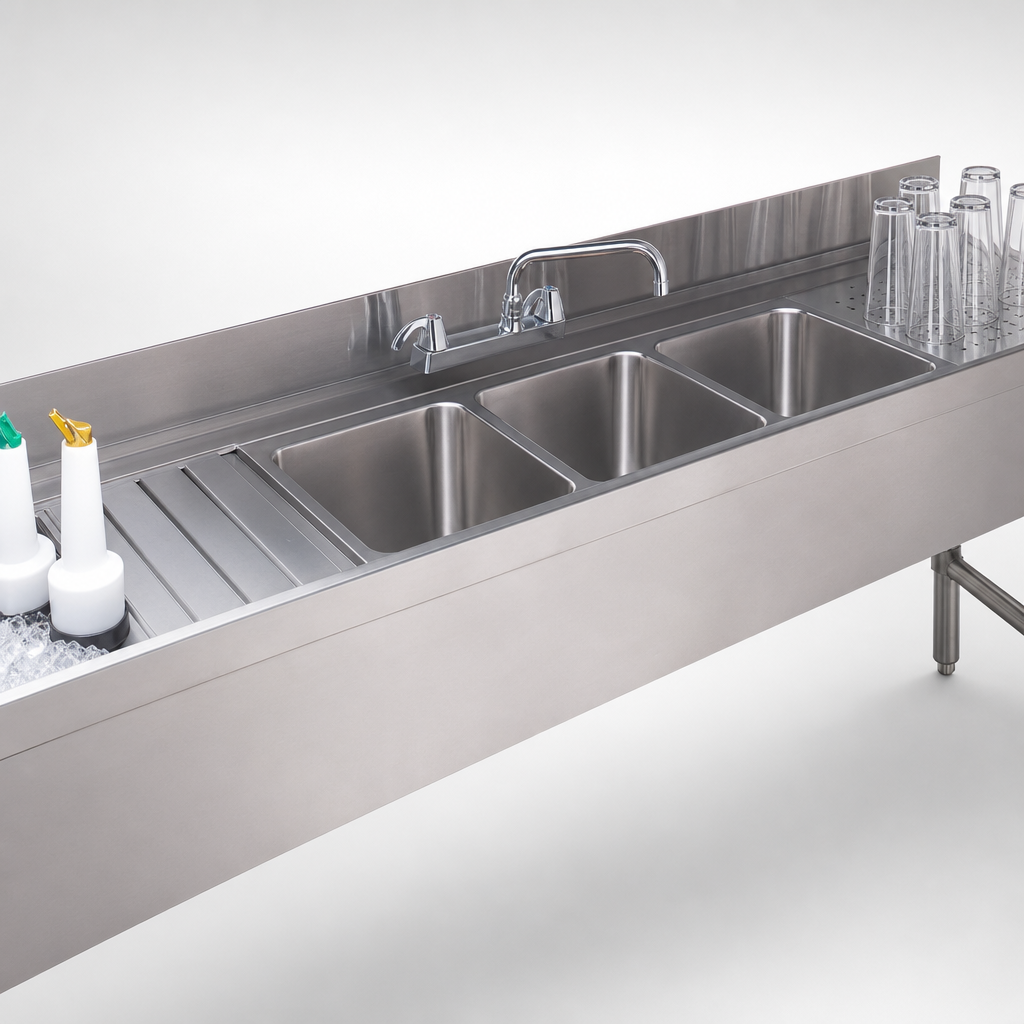 Three Deep Drawn Sink Bowls