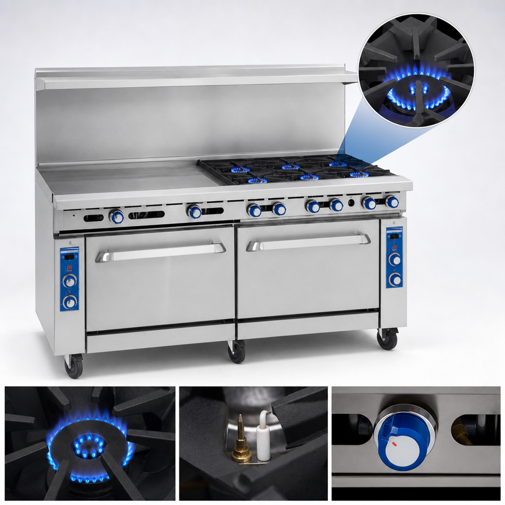 Six PyroCentric Open Burners