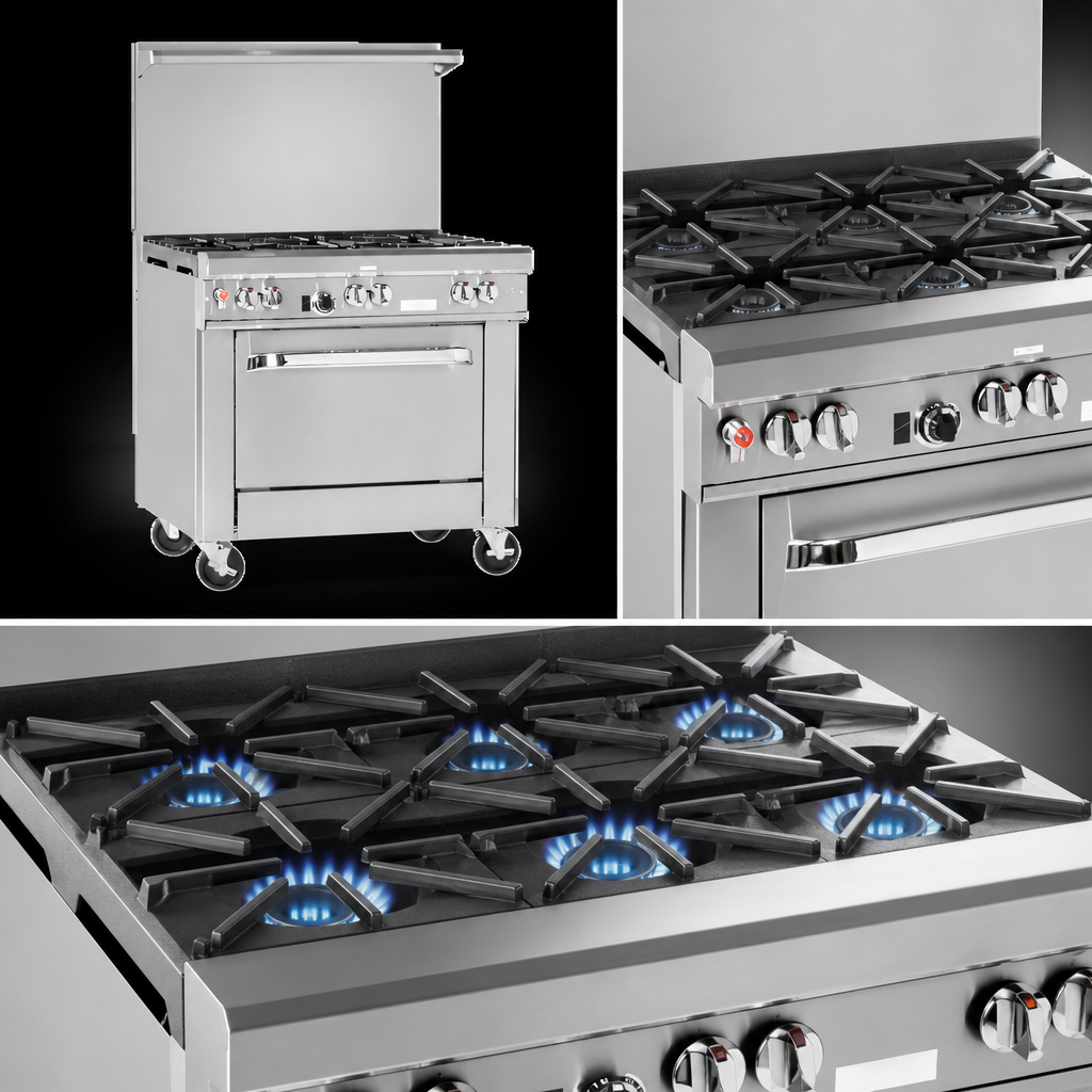 Four Non-Clog Open Burners
