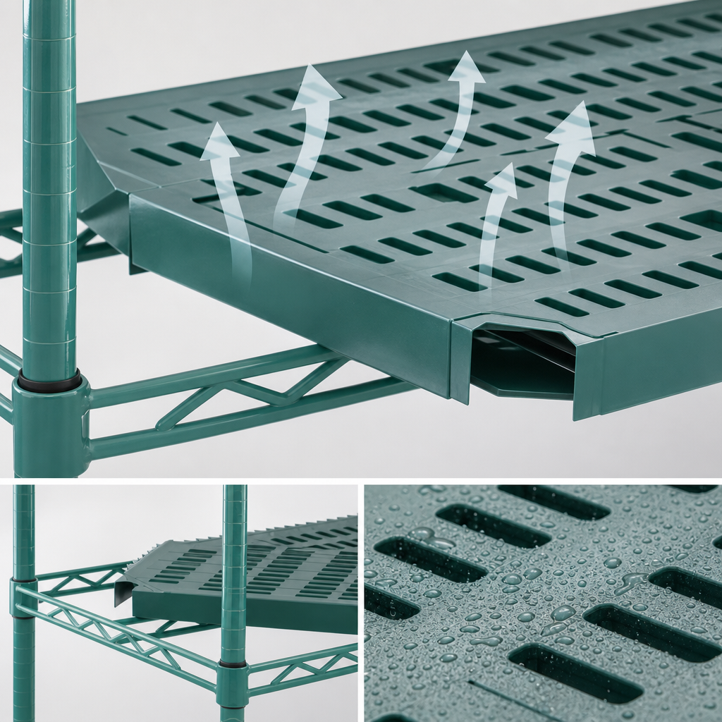 Vented Louvered Shelf Surface