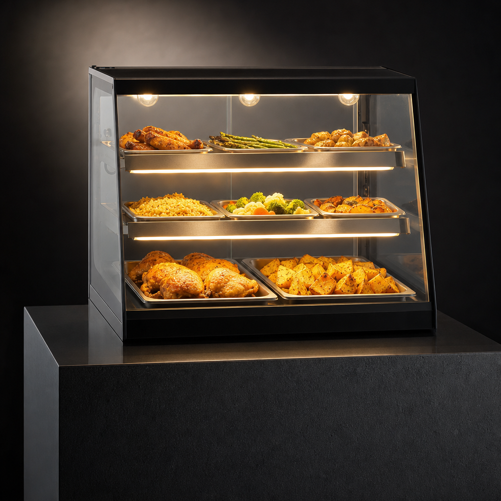 Incandescent Top Light and Lighted Shelves