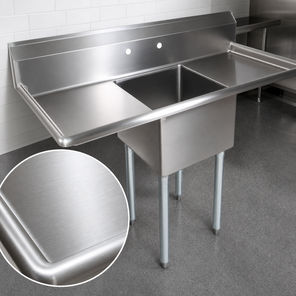18-Gauge Stainless Steel Top and Bowls