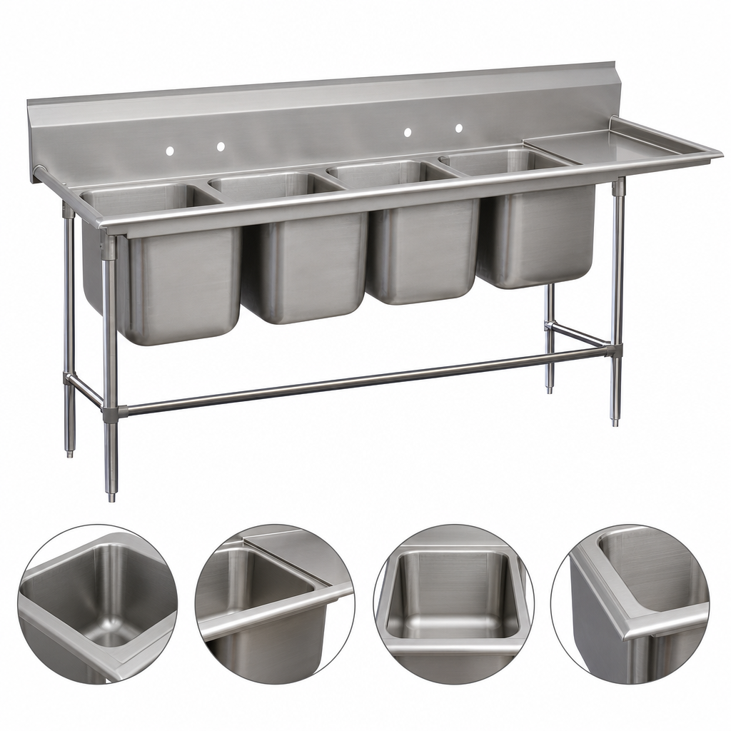 Four Deep-Drawn Compartments