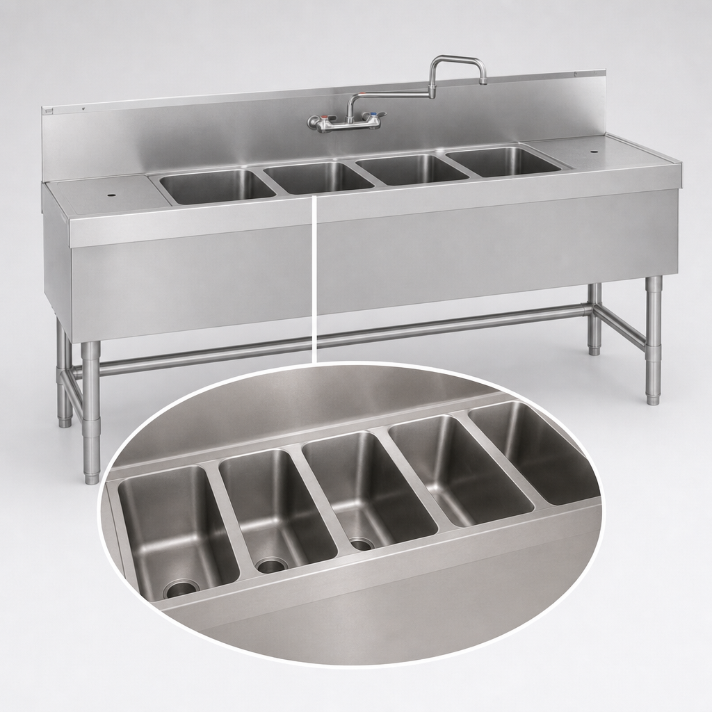 Four Deep Sink Compartments