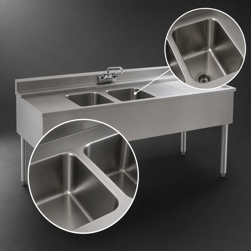 Two Seamless Deep-Drawn Compartments