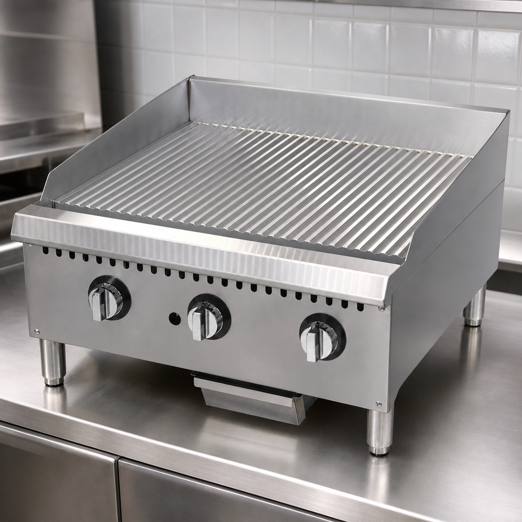 Grooved Steel Griddle Plate