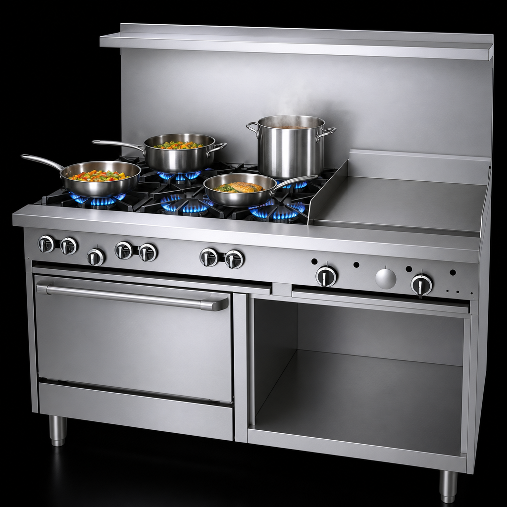 Six Open Burners