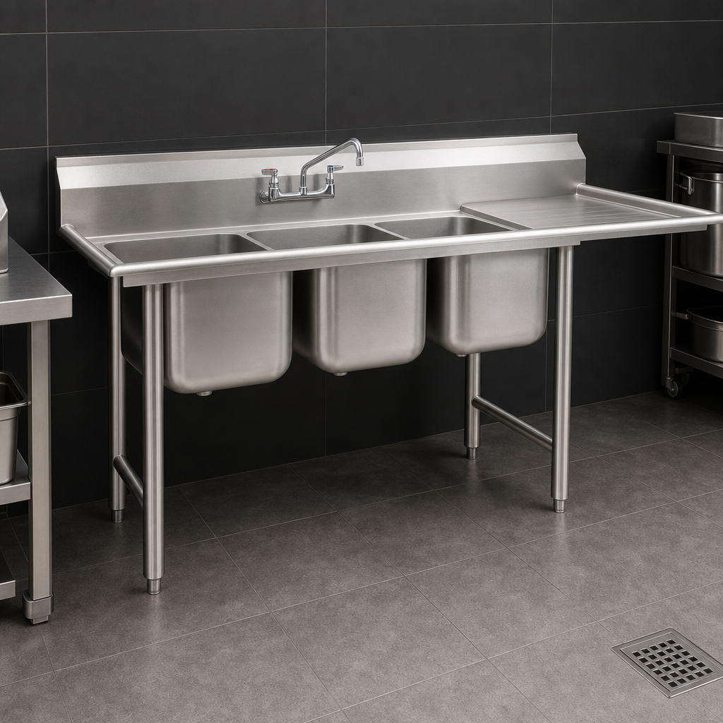 Three-Compartment Sink Layout