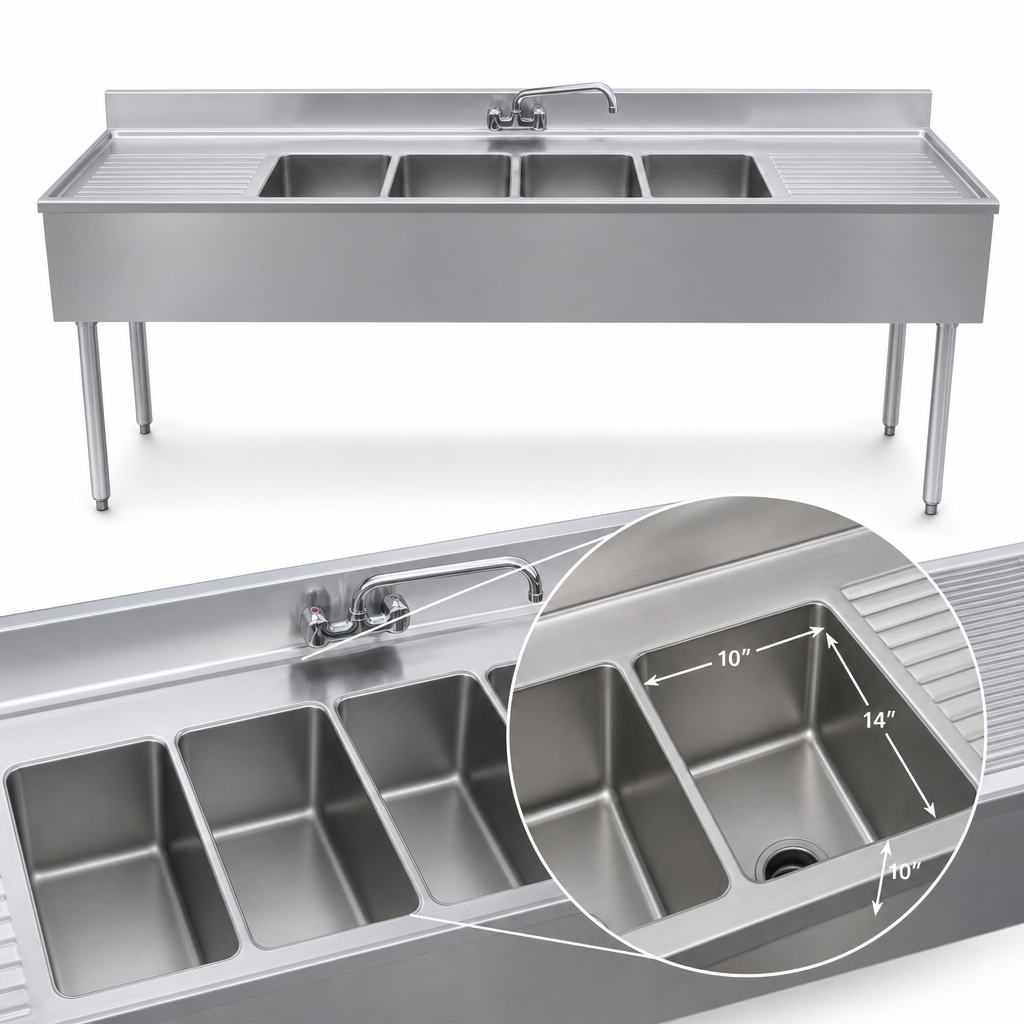 Four Deep-Drawn Compartments