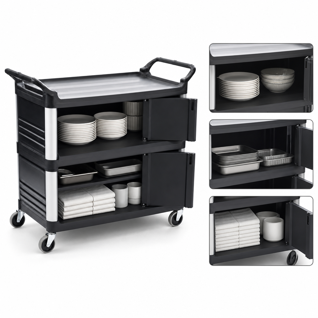 Three Enclosed Shelves