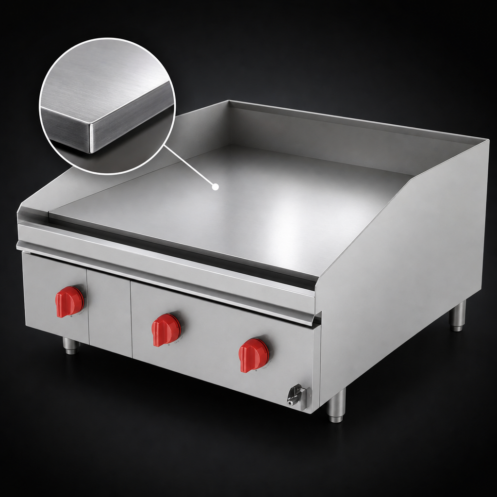1-Inch Polished Steel Cooking Surface