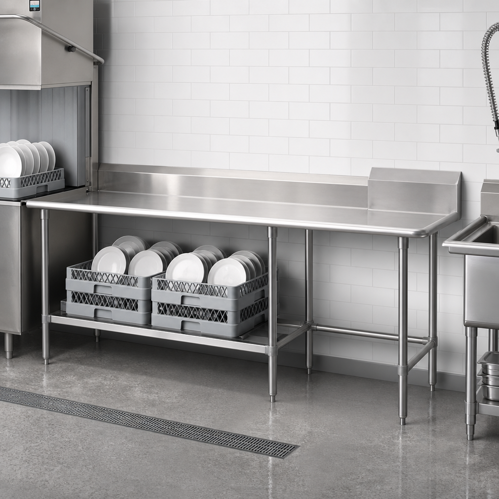 Straight Clean Dishtable Layout