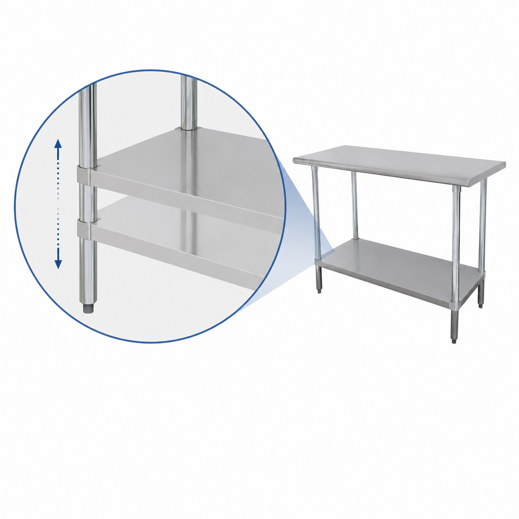 Fully Adjustable Stainless Steel Undershelf