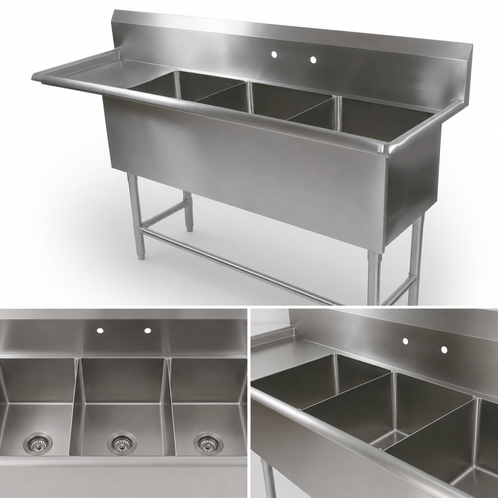 3-Compartment Basin