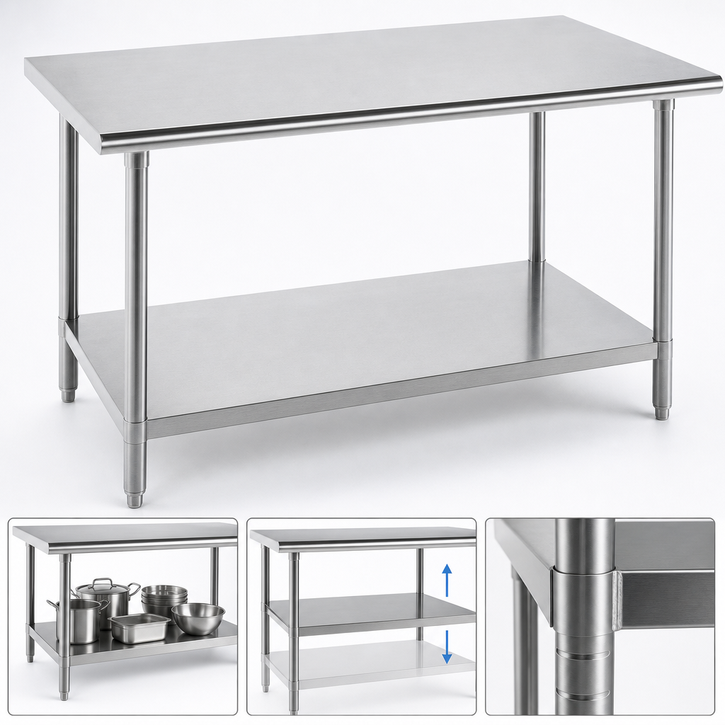18-Gauge Adjustable Stainless Steel Undershelf