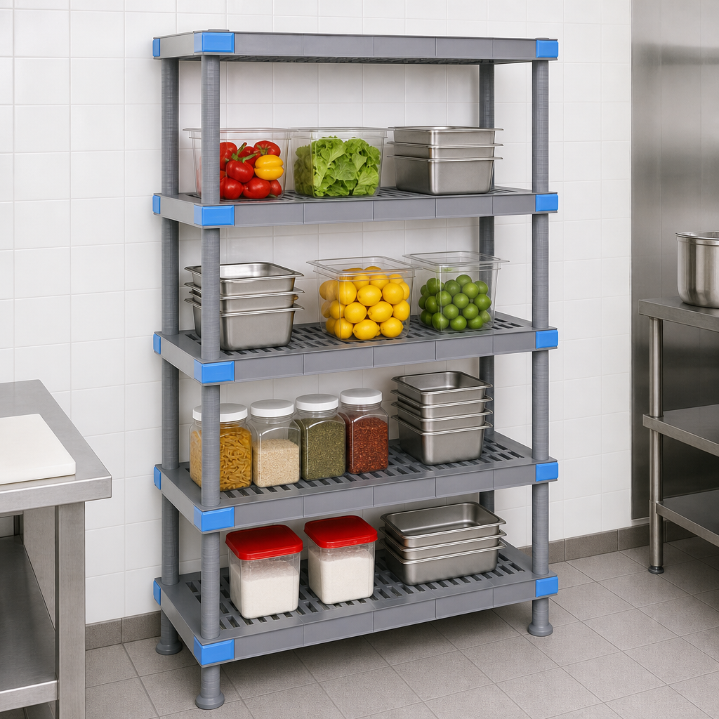 Five Open Grid Shelves