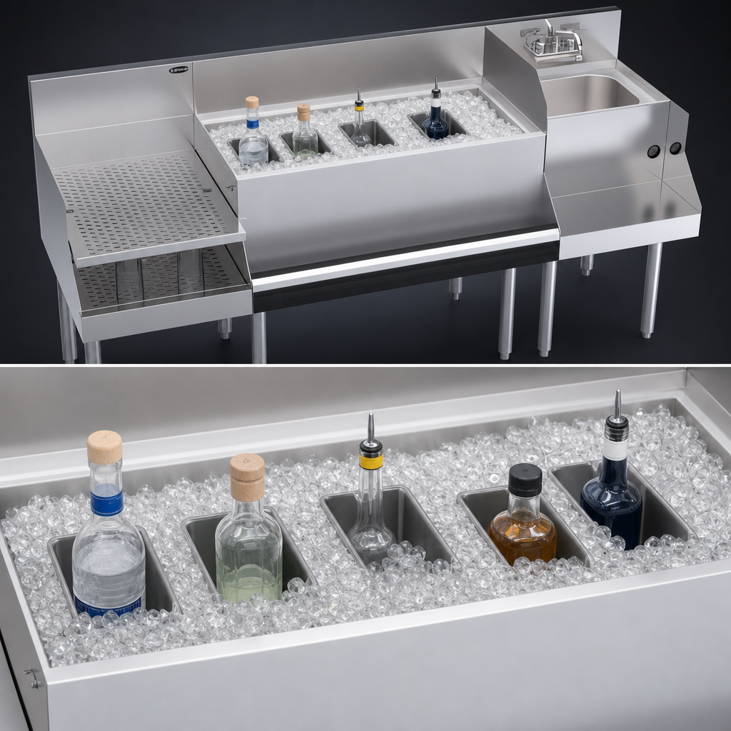 Center Ice Bin With Bottle Wells