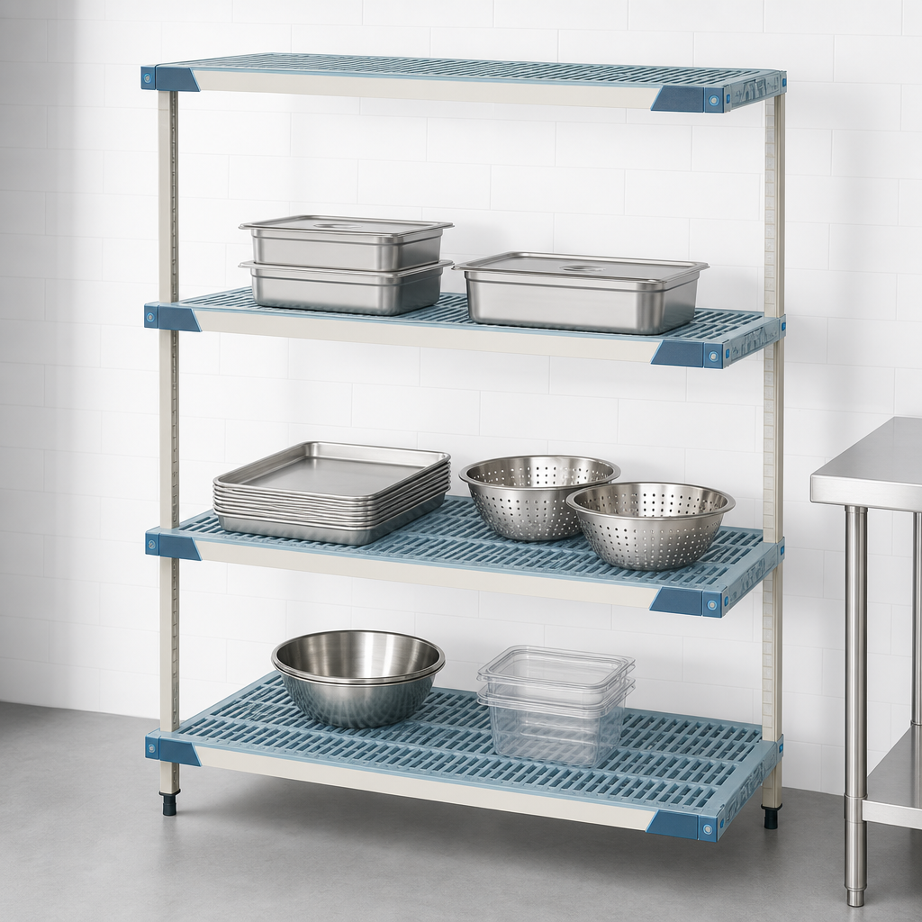 Four Open Grid Shelves