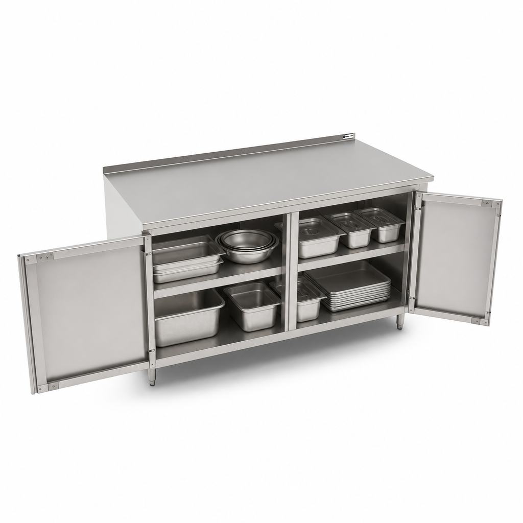 Cabinet Base with Hinged Double-Panel Doors