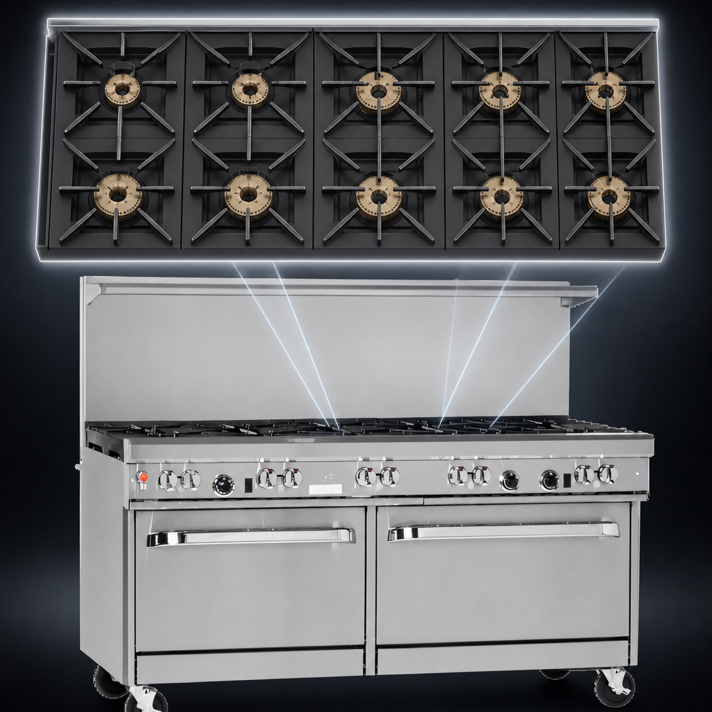 Nine Open Burners