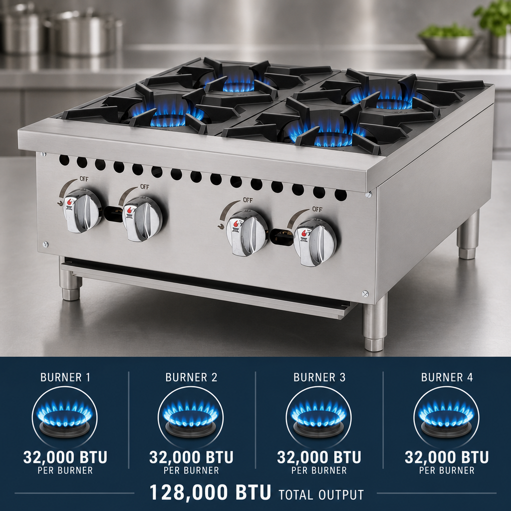 Four Manually Controlled Burners