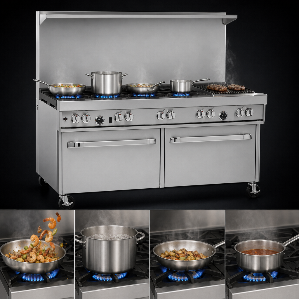 Four Pyromax Open Burners