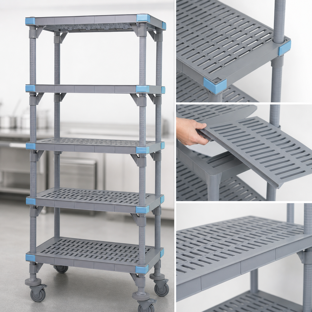 Five Open Grid Shelves