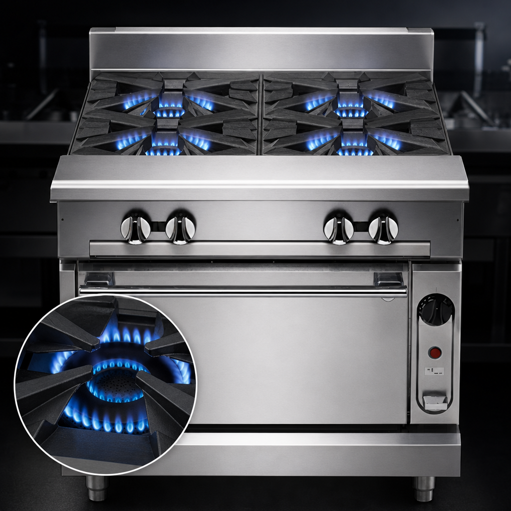 Six 35,000 BTU Open Burners