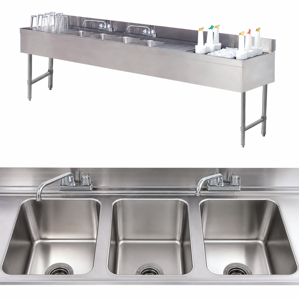 Three Deep-Drawn Sink Bowls