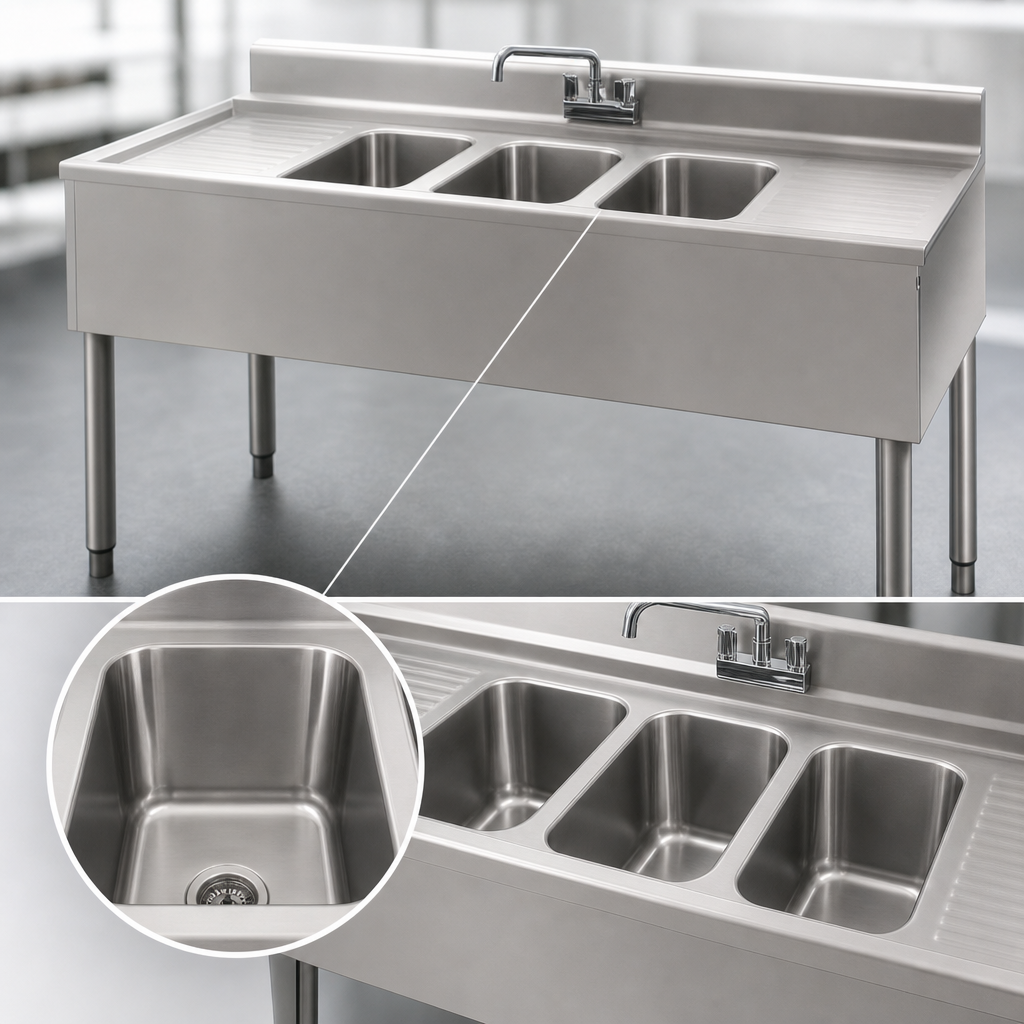 Three Deep-Drawn Compartments