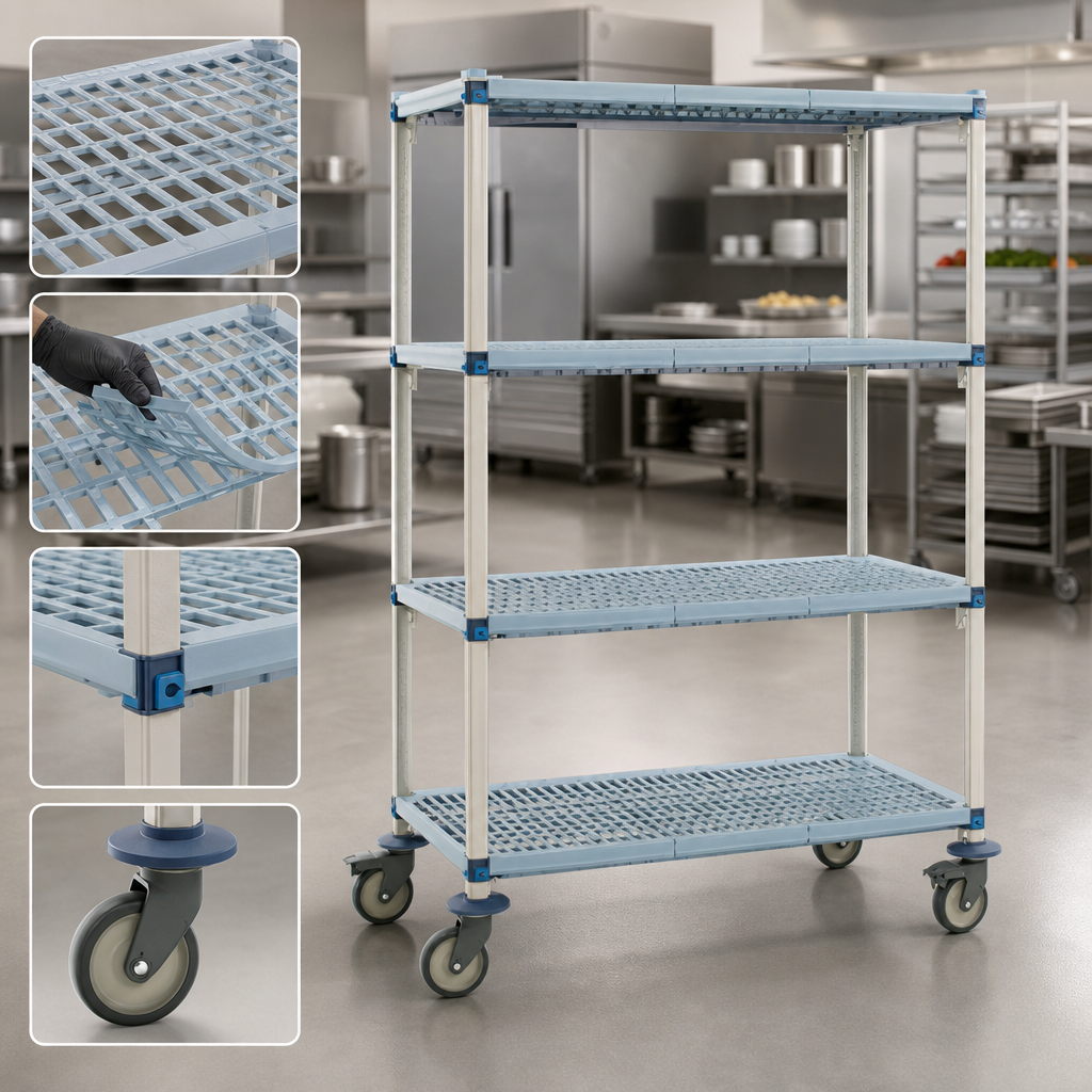 Four Open-Grid Shelves