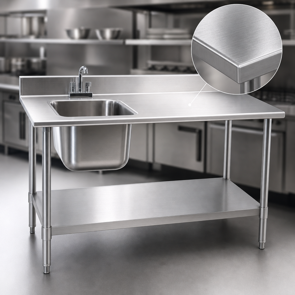 16-Gauge 304 Stainless Steel Top