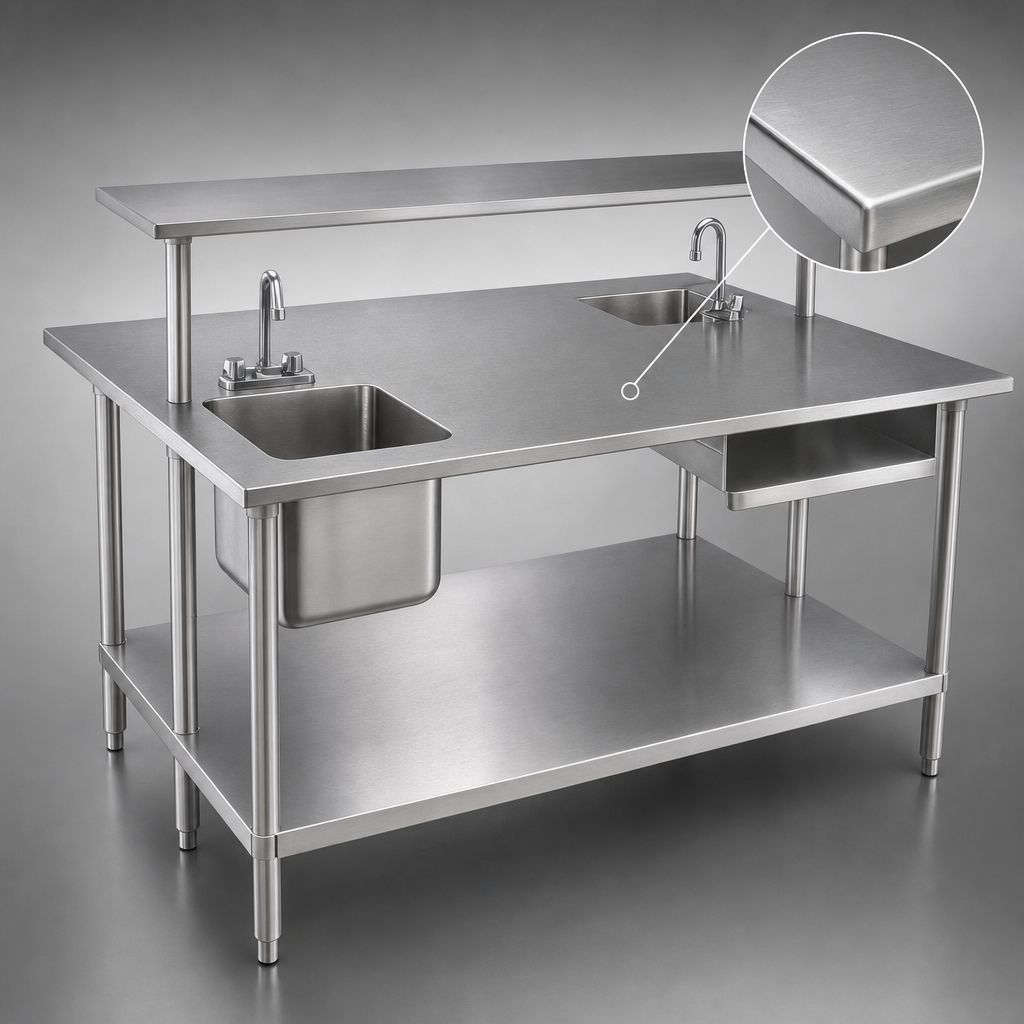 14-Gauge 304 Stainless Steel Top