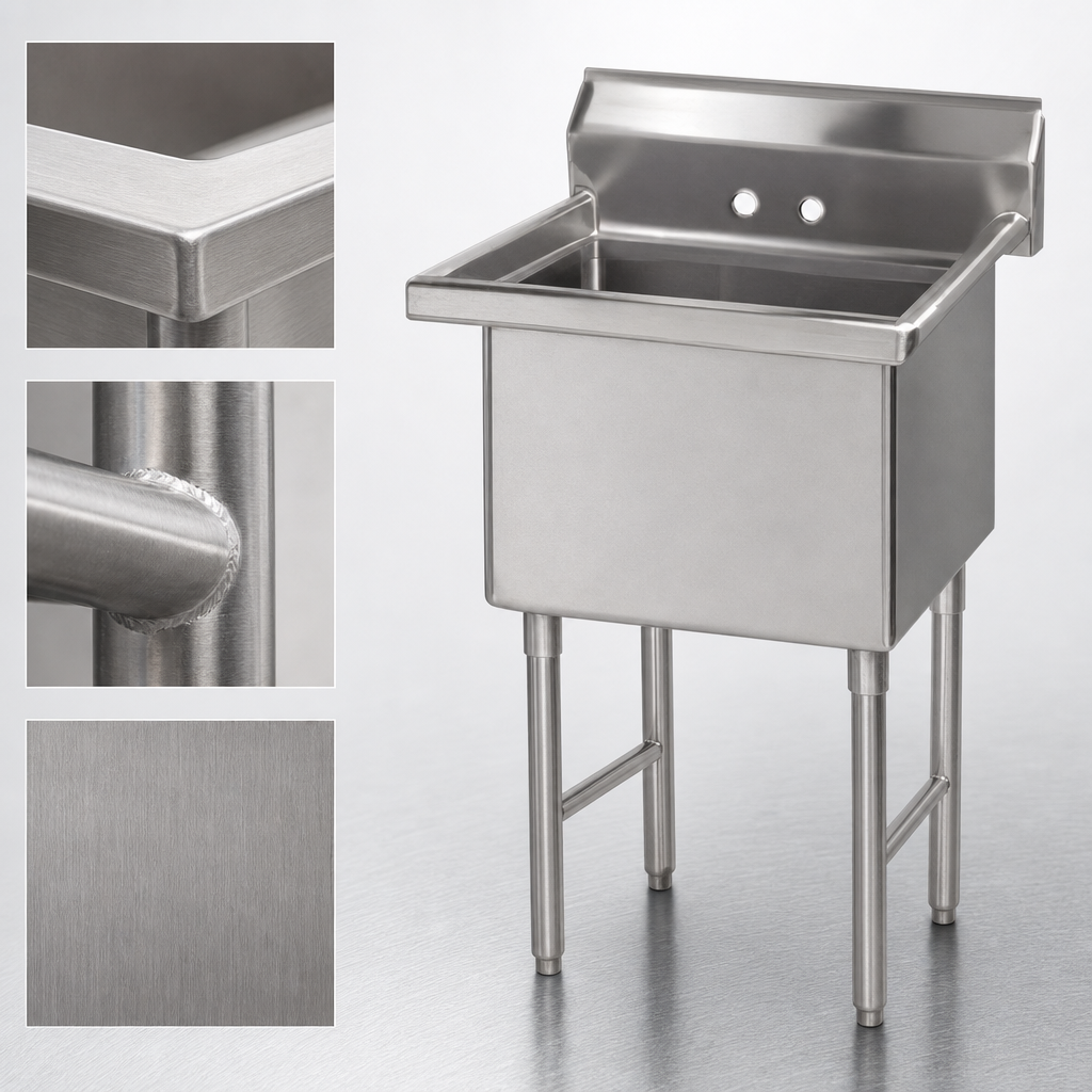 16-Gauge 304 Stainless Steel Construction