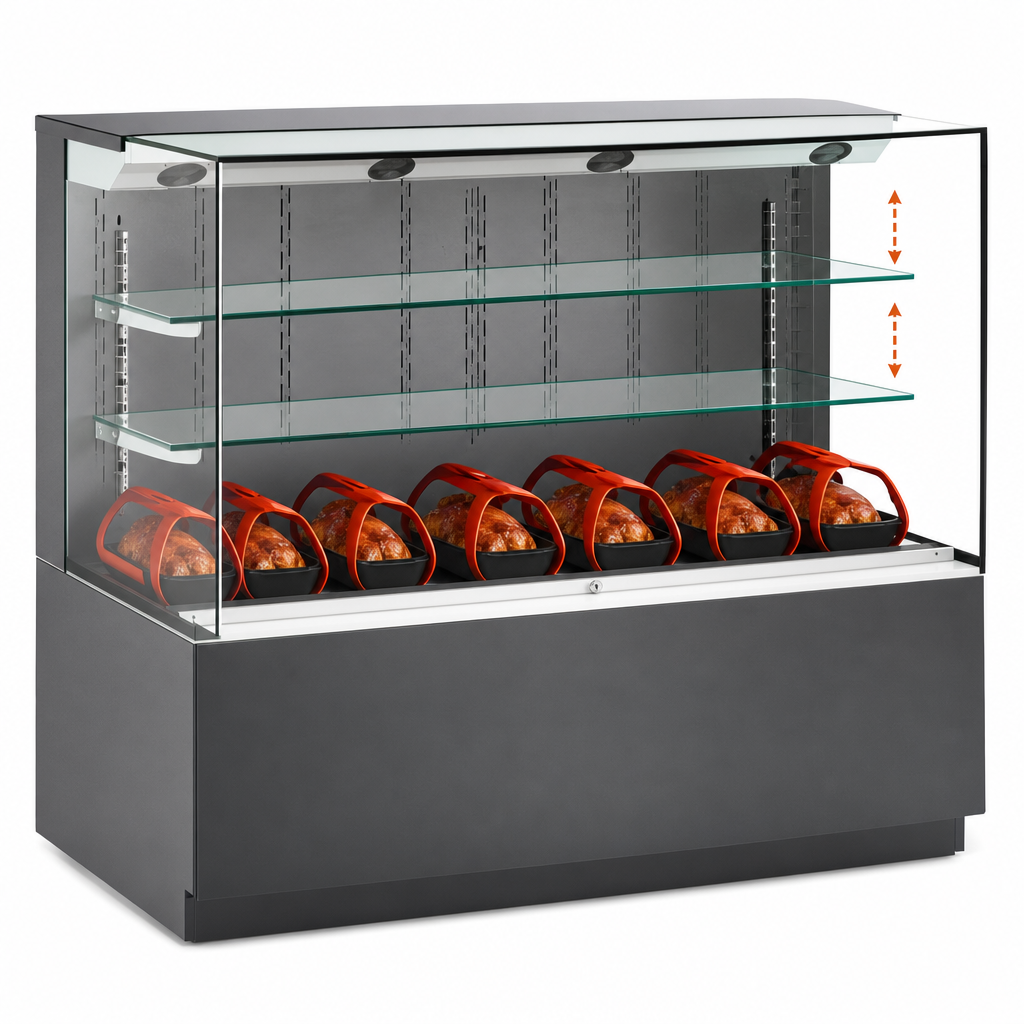 Two Adjustable Glass Shelves