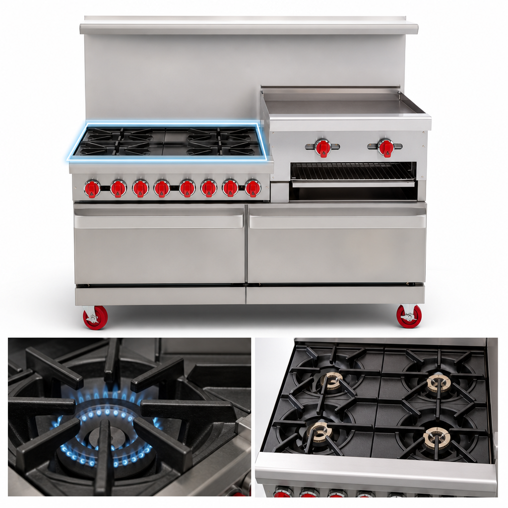 Four Open Burners