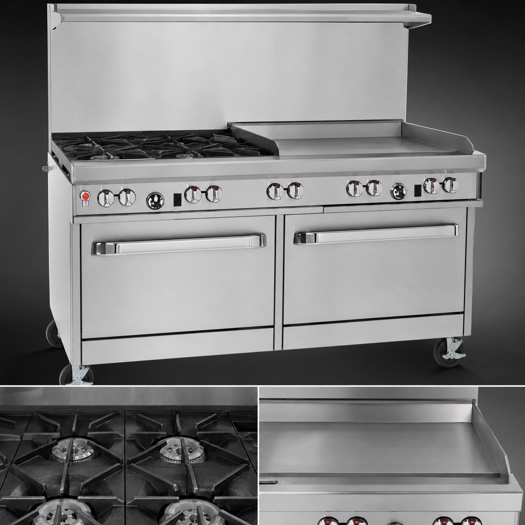 Four-Burner Top with Griddle