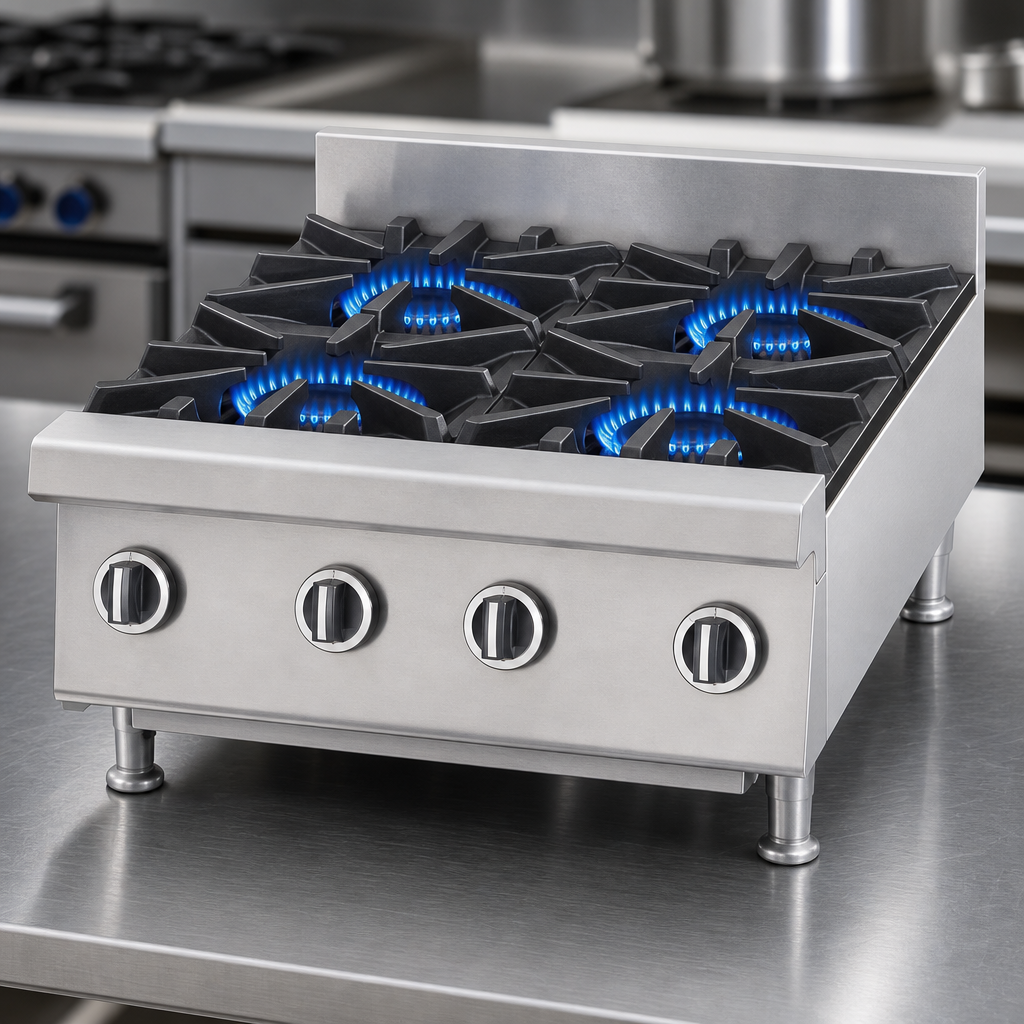 Four High-Output Open Burners