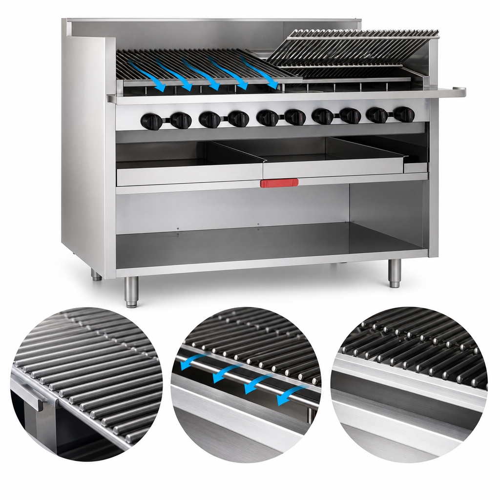 Free-Floating Round Rod Top Grate