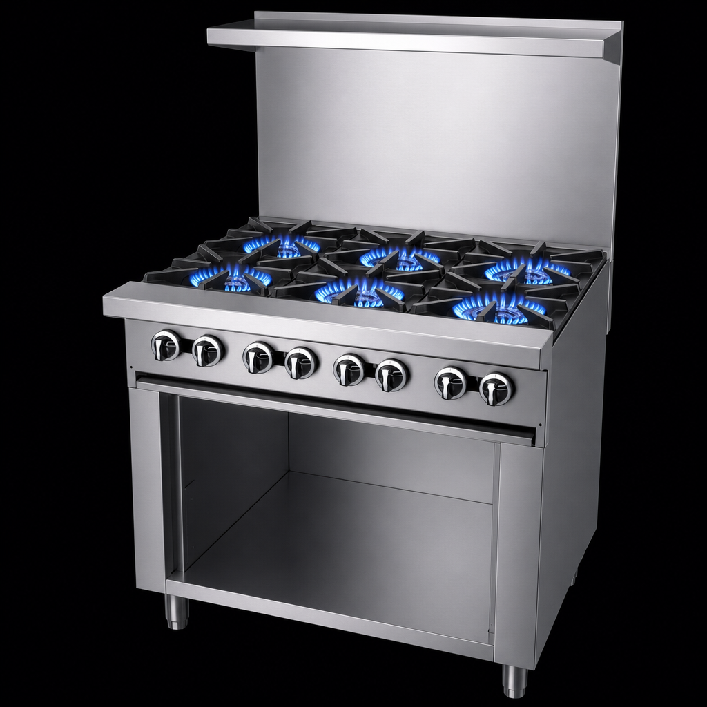 Six Open Burners