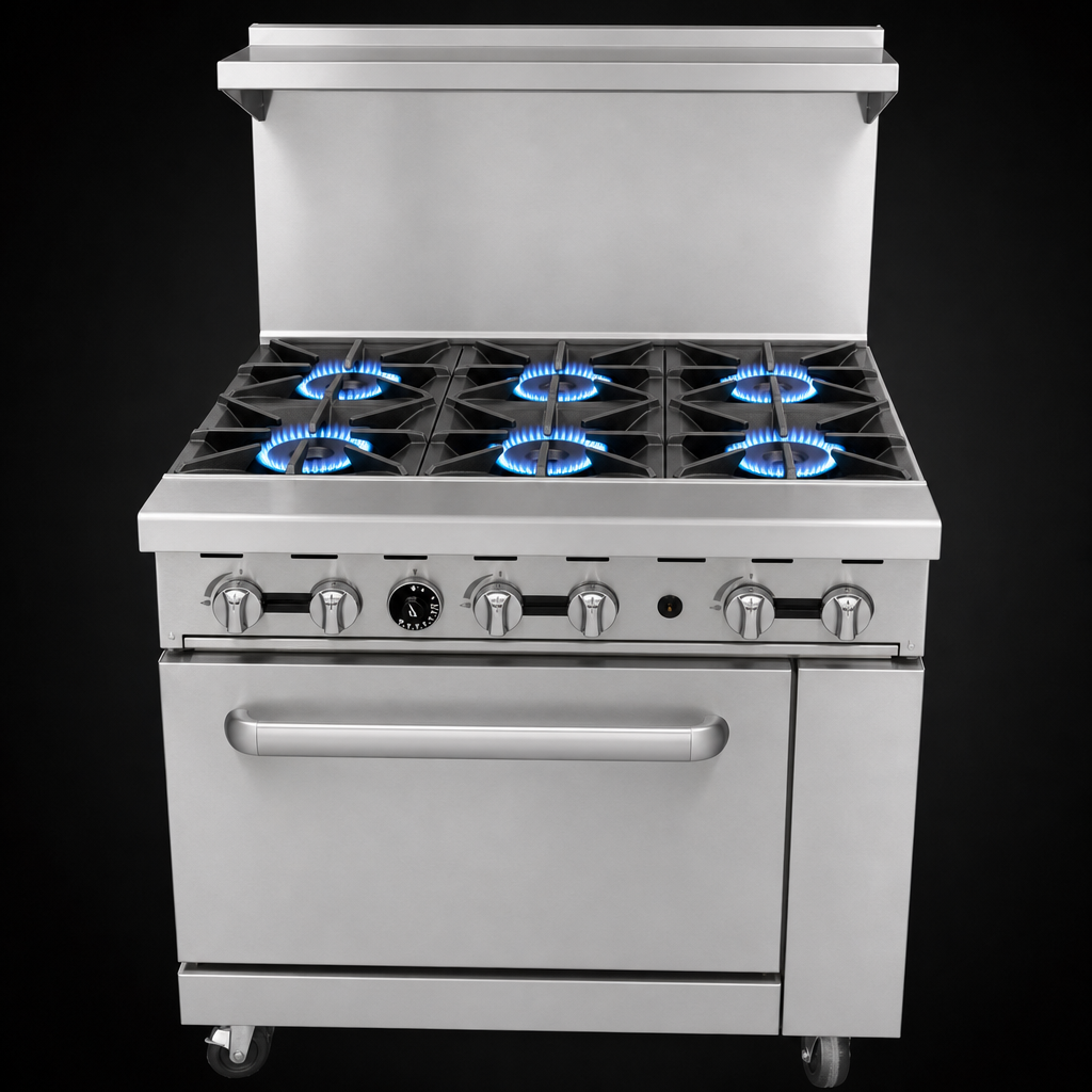 Six High-Output Open Burners