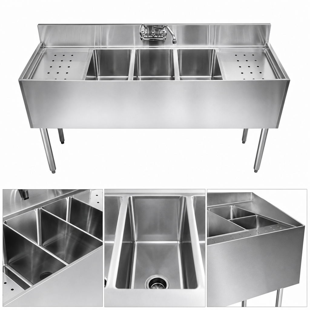 Four Fabricated Sink Compartments