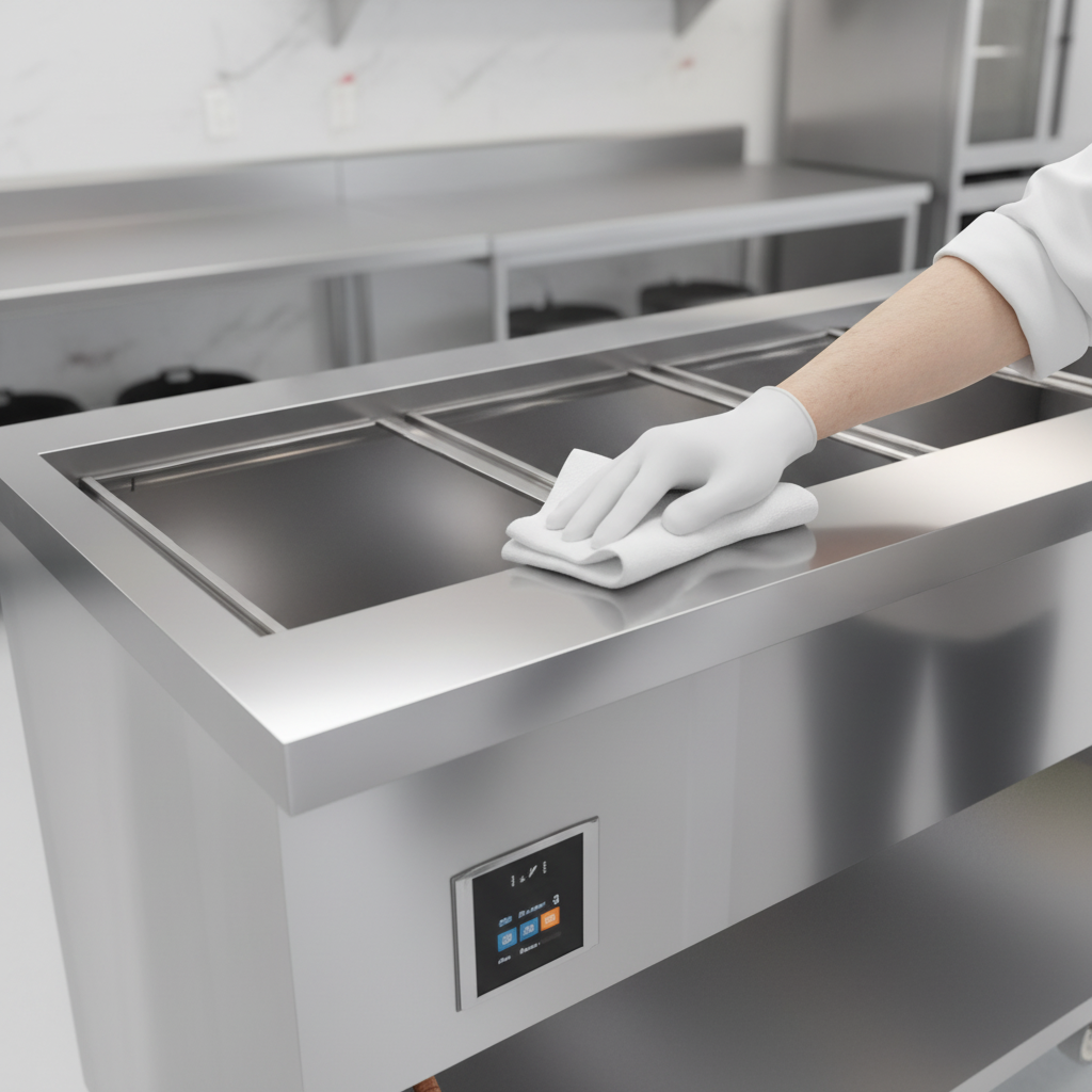 Experience superior durability and effortless cleaning with this mobile cold food unit's robust 16 gauge stainless steel top.