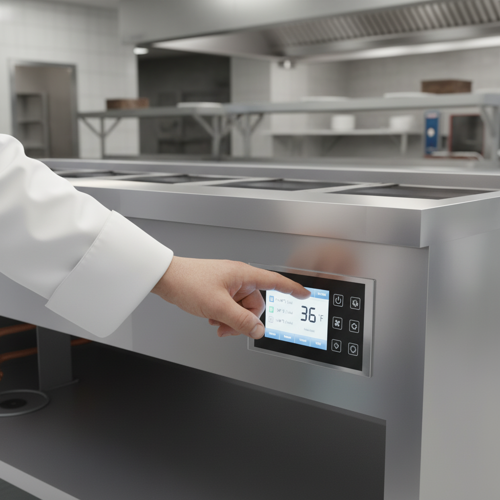 Effortlessly manage cold food storage with the unit's intuitive touchscreen control, featuring easy-to-use pre-set temperature options.