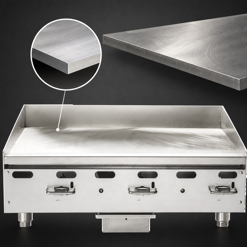 1-Inch Polished Steel Griddle Plate