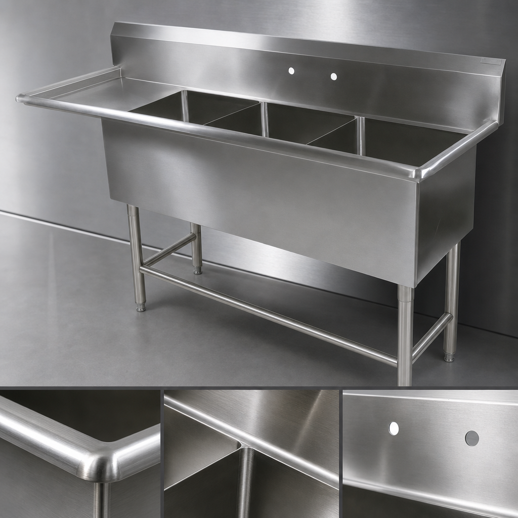 16-Gauge Type 300 Stainless Steel Construction