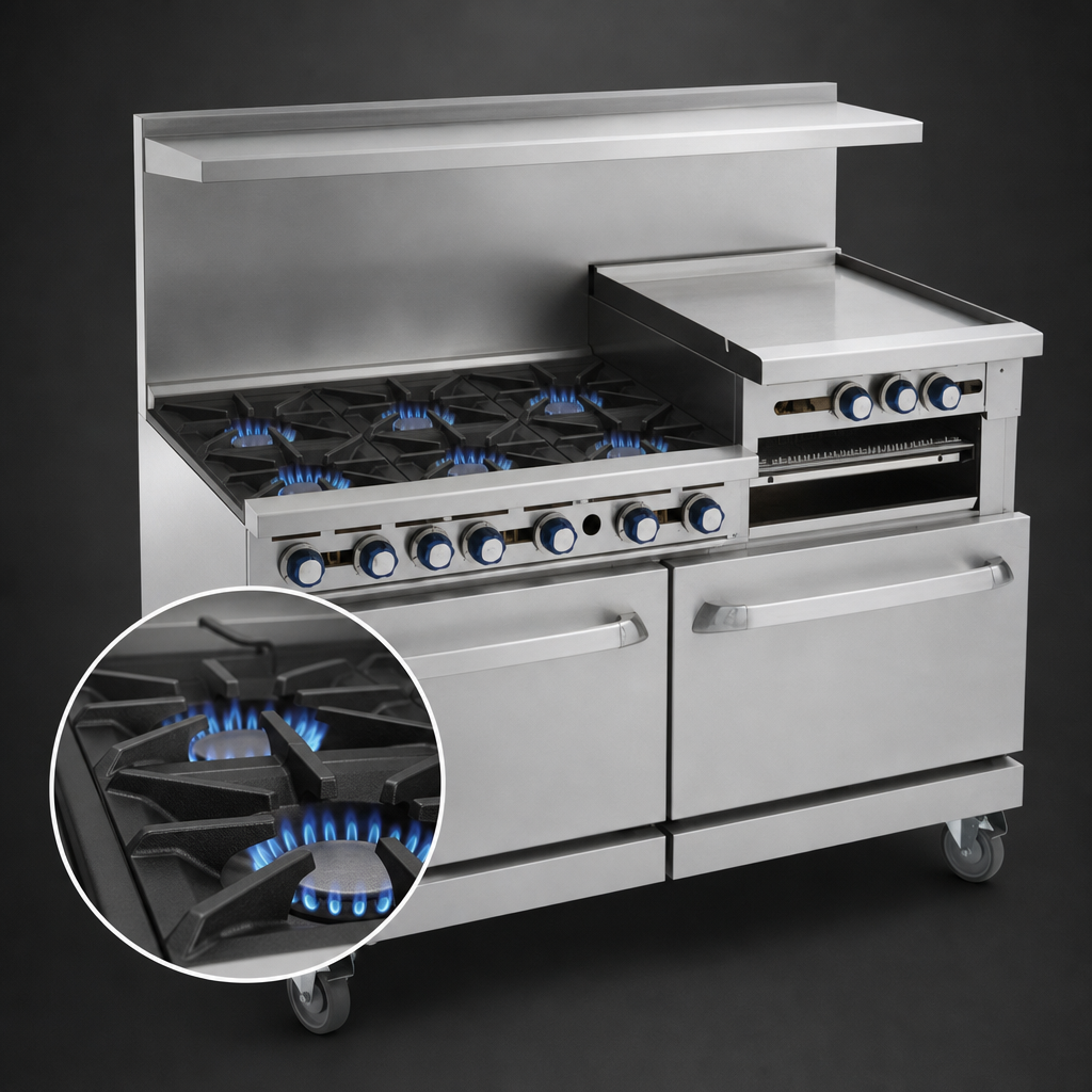 Six Open Burners