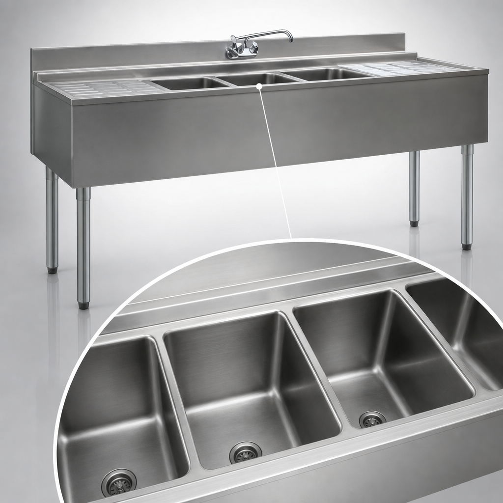 Four Deep-Drawn Compartments