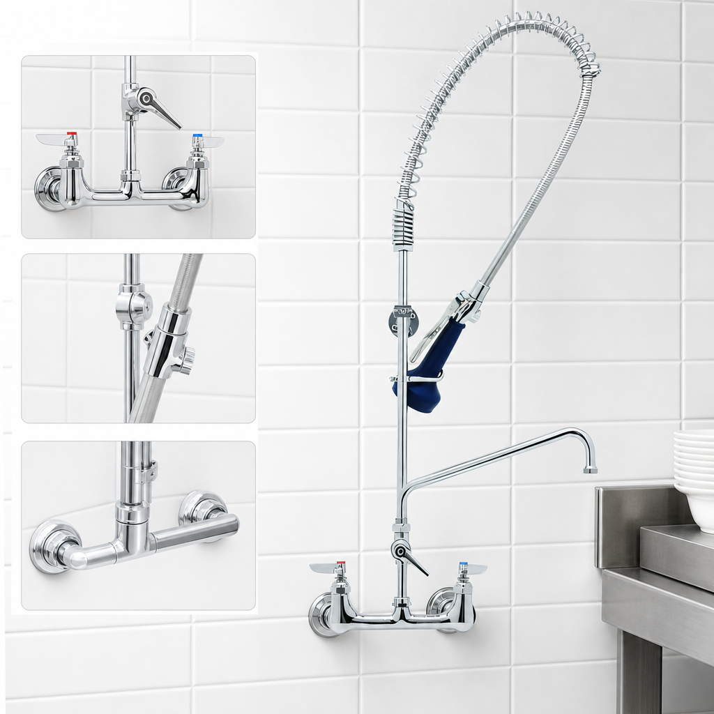 8-Inch Wall Mount Mixing Faucet